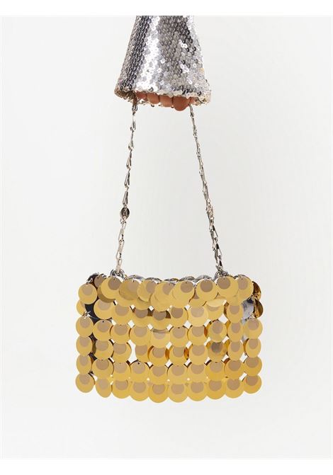 Borsa a tracolla decorata con paillettes a catena color oro RABANNE | 23SSS0093PLX100M797